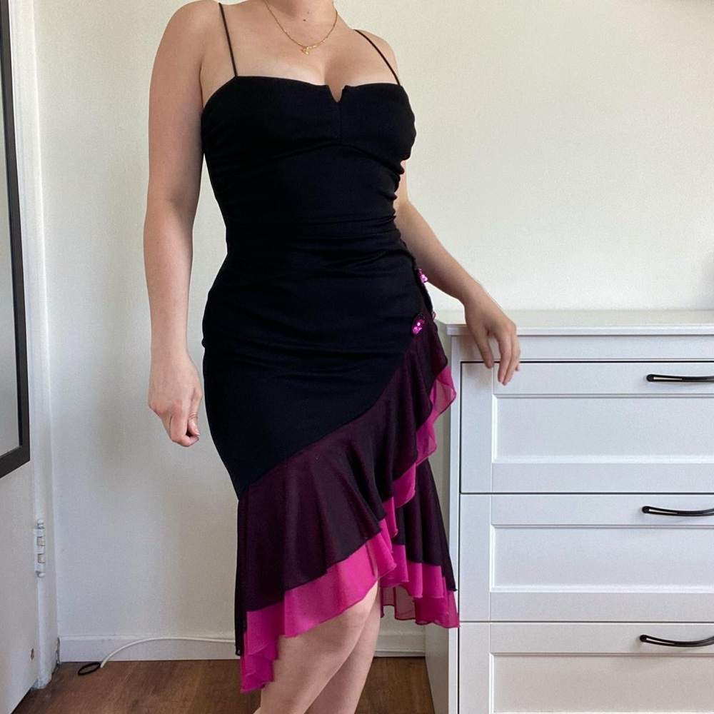 Vintage 90s fairy asymmetrical midi dress